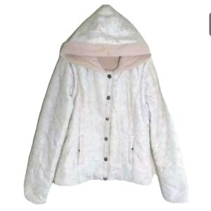 O'Neill women jacket coat XLarge cream tan hoodie